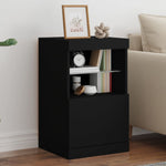 Skjenk Med Led-Lys Svart 41X37X67 Cm