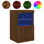 Skjenk Med Led-Lys Brun Eik 41X37X67 Cm