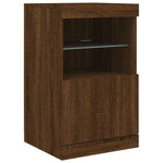 Skjenk Med Led-Lys Brun Eik 41X37X67 Cm