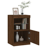Skjenk Med Led-Lys Brun Eik 41X37X67 Cm