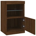 Skjenk Med Led-Lys Brun Eik 41X37X67 Cm