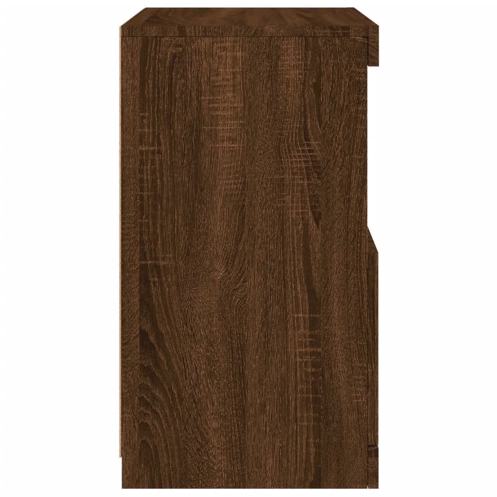 Skjenk Med Led-Lys Brun Eik 41X37X67 Cm