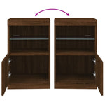 Skjenk Med Led-Lys Brun Eik 41X37X67 Cm