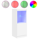 Skjenk Med Led-Lys Hvit 41X37X100 Cm
