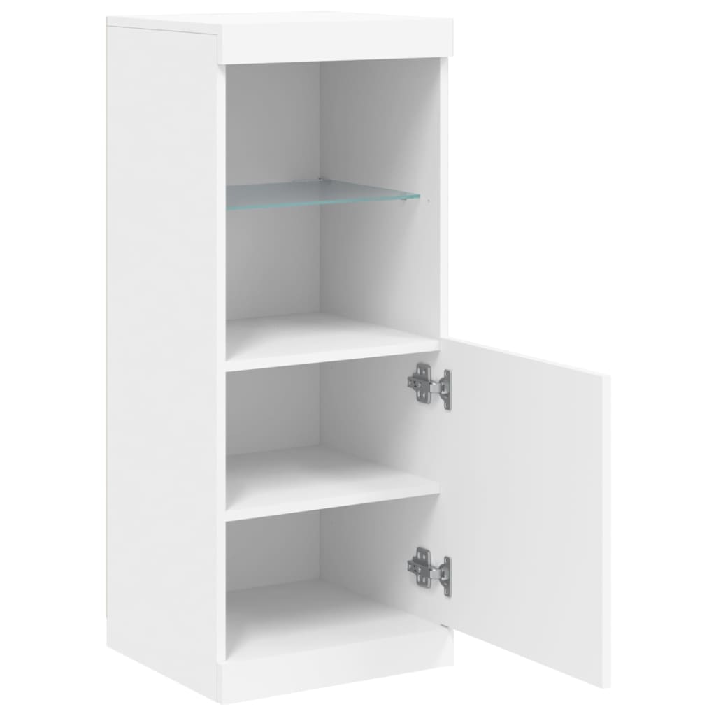 Skjenk Med Led-Lys Hvit 41X37X100 Cm