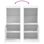 Skjenk Med Led-Lys Hvit 41X37X100 Cm
