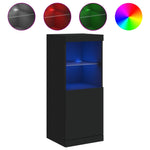 Skjenk Med Led-Lys Svart 41X37X100 Cm