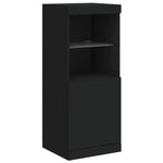 Skjenk Med Led-Lys Svart 41X37X100 Cm