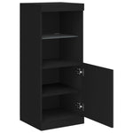 Skjenk Med Led-Lys Svart 41X37X100 Cm