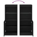 Skjenk Med Led-Lys Svart 41X37X100 Cm