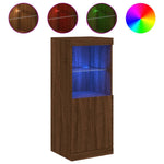 Skjenk Med Led-Lys Brun Eik 41X37X100 Cm