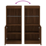 Skjenk Med Led-Lys Brun Eik 41X37X100 Cm