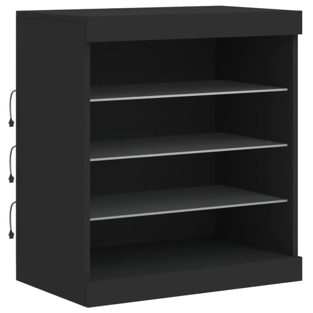 Skjenk Med Led-Lys Svart 60,5X37X67 Cm