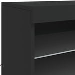 Skjenk Med Led-Lys Svart 60,5X37X67 Cm