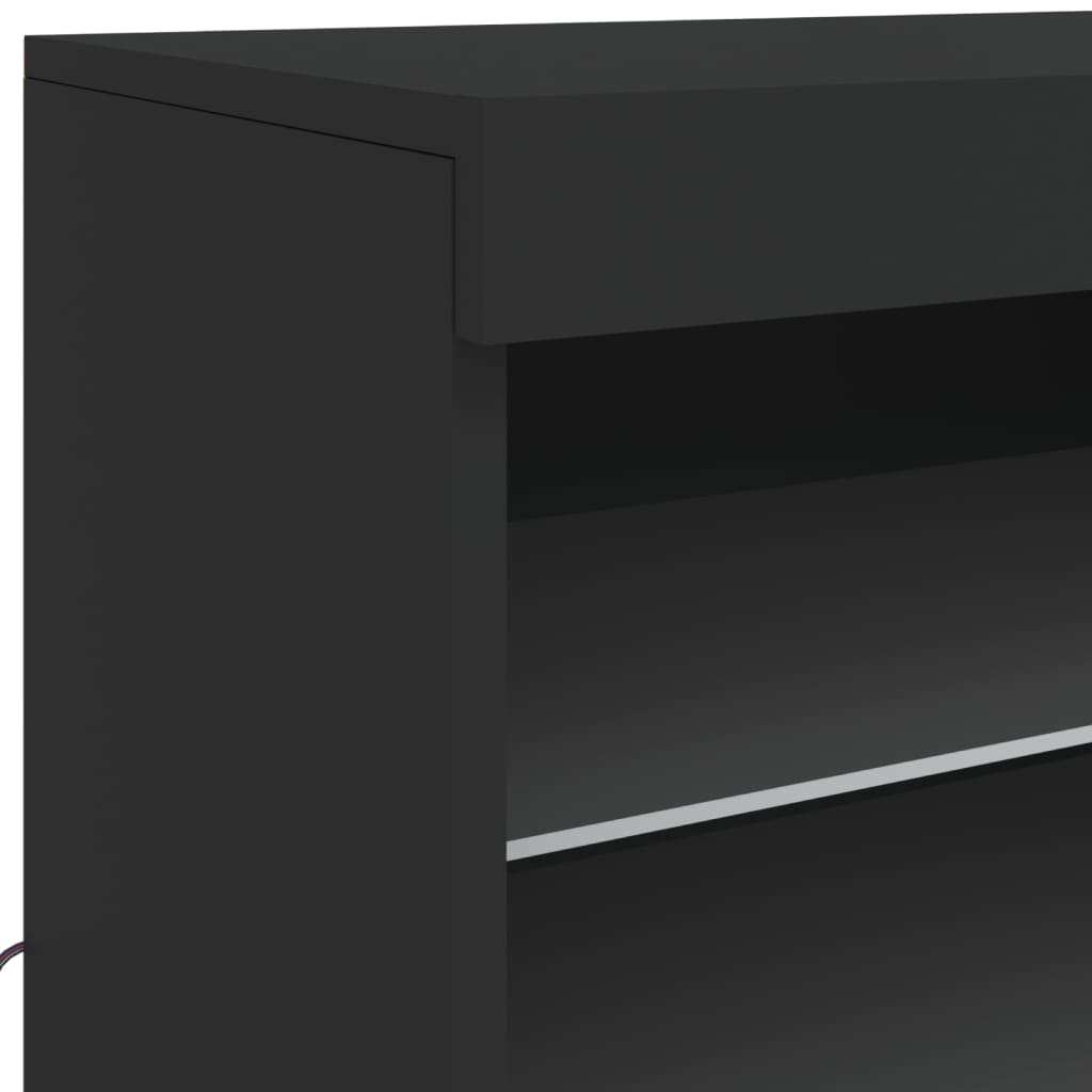 Skjenk Med Led-Lys Svart 60,5X37X67 Cm