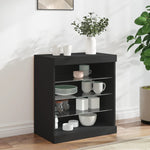 Skjenk Med Led-Lys Svart 60,5X37X67 Cm