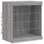 Skjenk Med Led-Lys Grå Sonoma 60,5X37X67 Cm