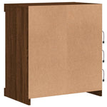 Skjenk Med Led-Lys Brun Eik 60,5X37X67 Cm