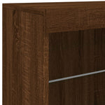 Skjenk Med Led-Lys Brun Eik 60,5X37X67 Cm