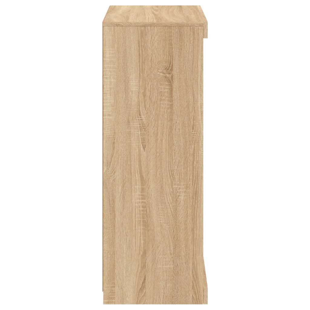 Skjenk Med Led-Lys Sonoma Eik 60,5X37X100 Cm