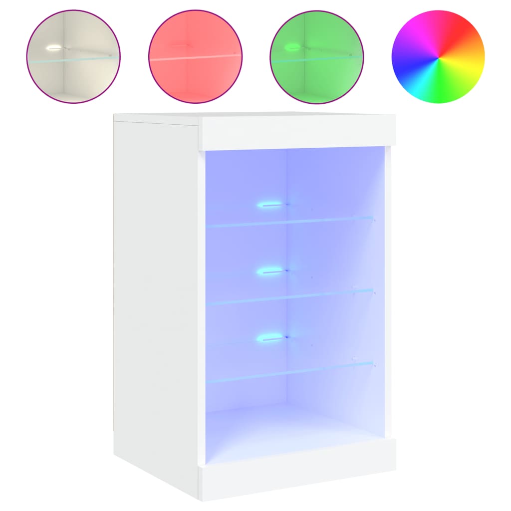 Skjenk Med Led-Lys Hvit 41X37X67 Cm