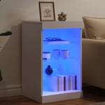 Skjenk Med Led-Lys Hvit 41X37X67 Cm