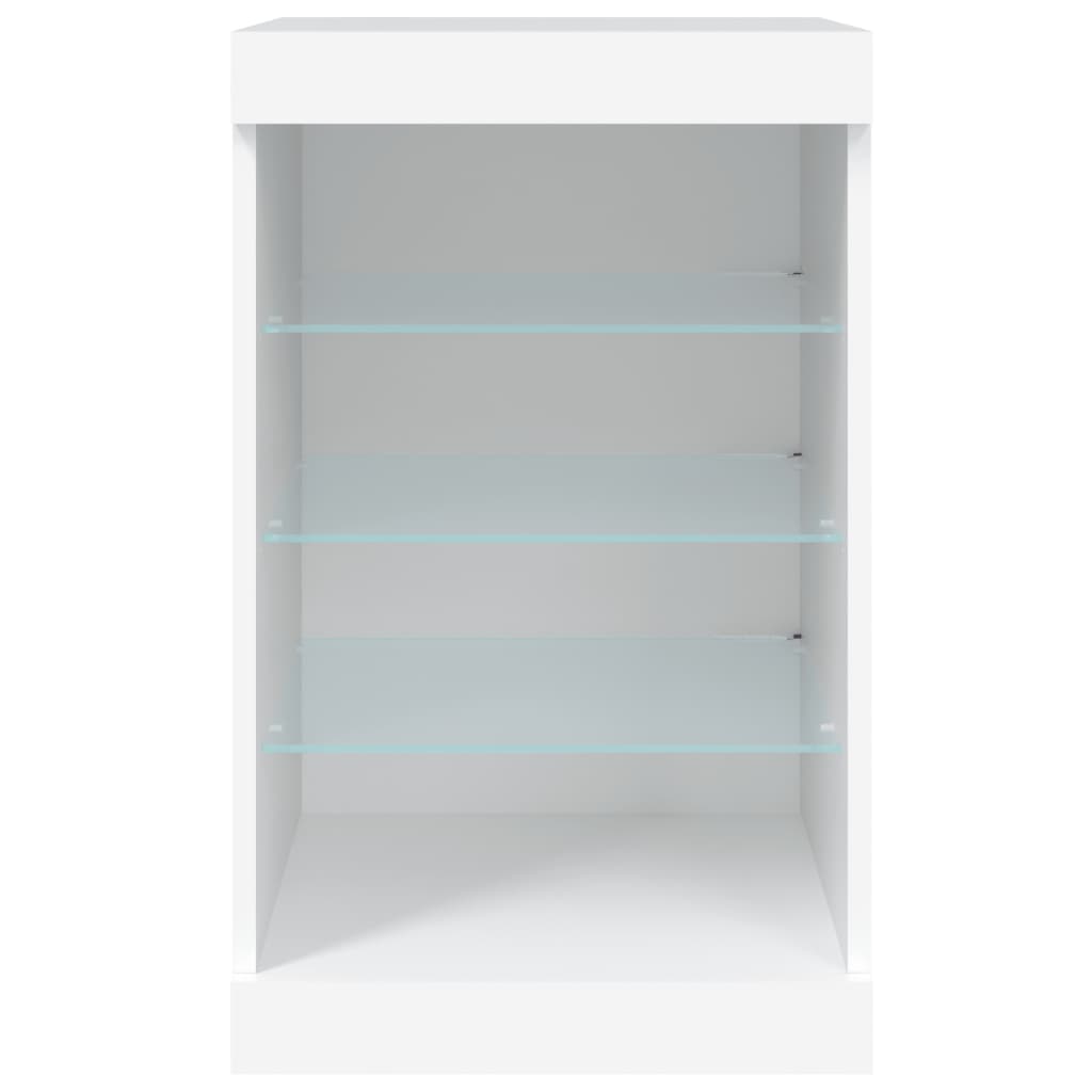 Skjenk Med Led-Lys Hvit 41X37X67 Cm