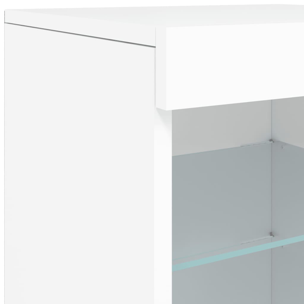 Skjenk Med Led-Lys Hvit 41X37X67 Cm