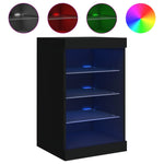 Skjenk Med Led-Lys Svart 41X37X67 Cm