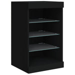 Skjenk Med Led-Lys Svart 41X37X67 Cm
