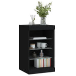 Skjenk Med Led-Lys Svart 41X37X67 Cm