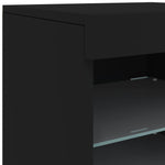 Skjenk Med Led-Lys Svart 41X37X67 Cm