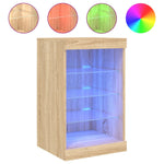 Skjenk Med Led-Lys Sonoma Eik 41X37X67 Cm
