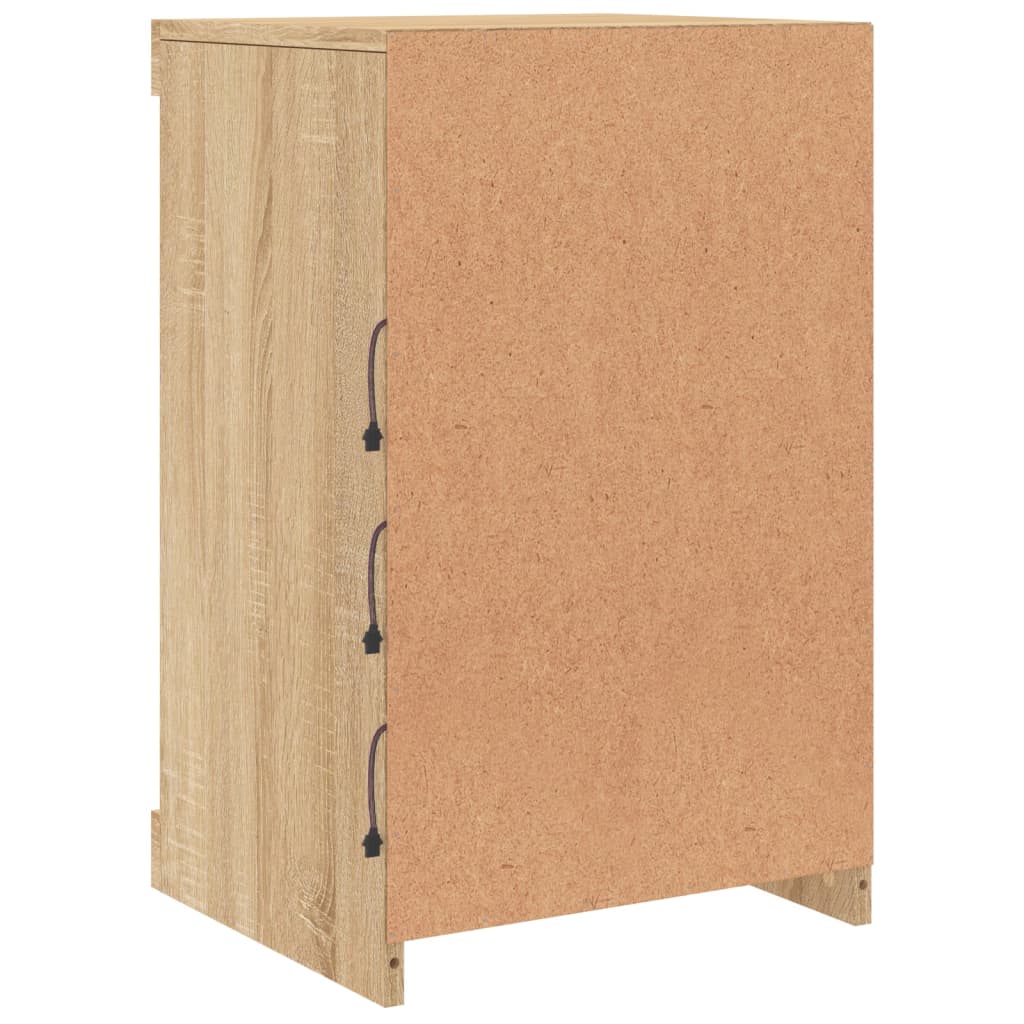Skjenk Med Led-Lys Sonoma Eik 41X37X67 Cm