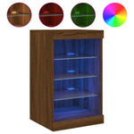 Skjenk Med Led-Lys Brun Eik 41X37X67 Cm