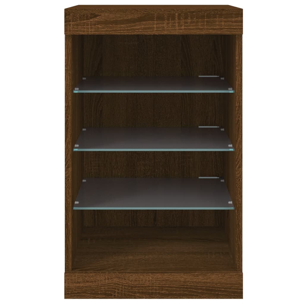 Skjenk Med Led-Lys Brun Eik 41X37X67 Cm