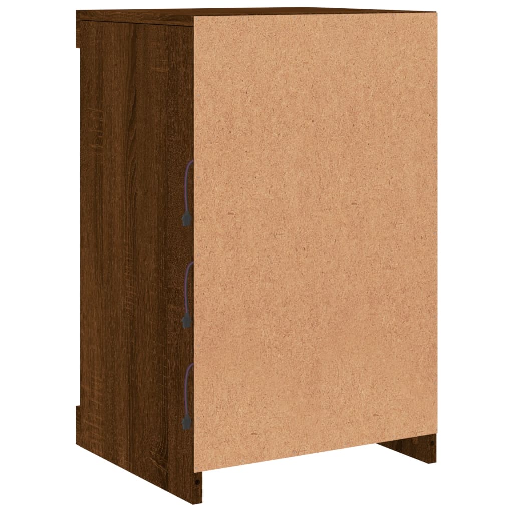 Skjenk Med Led-Lys Brun Eik 41X37X67 Cm