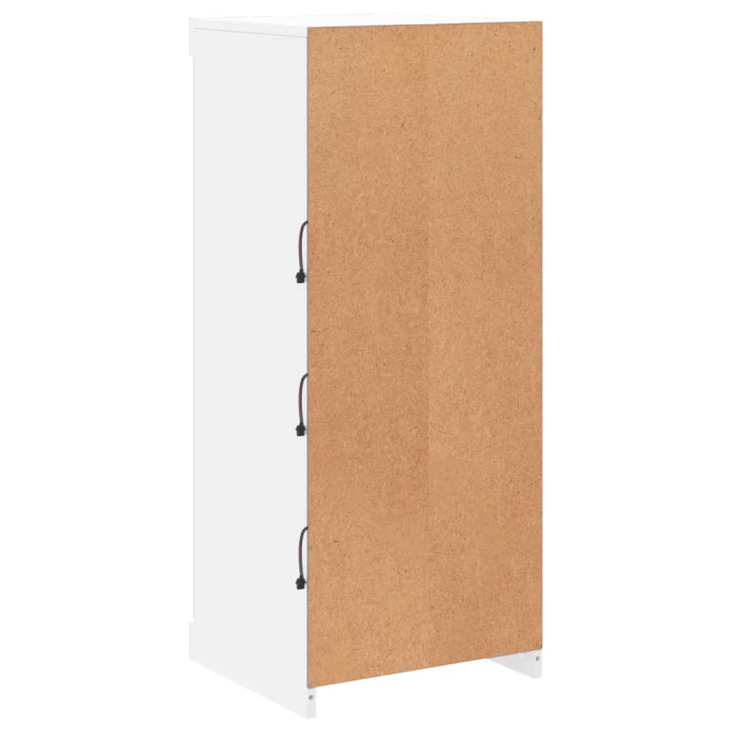 Skjenk Med Led-Lys Hvit 41X37X100 Cm