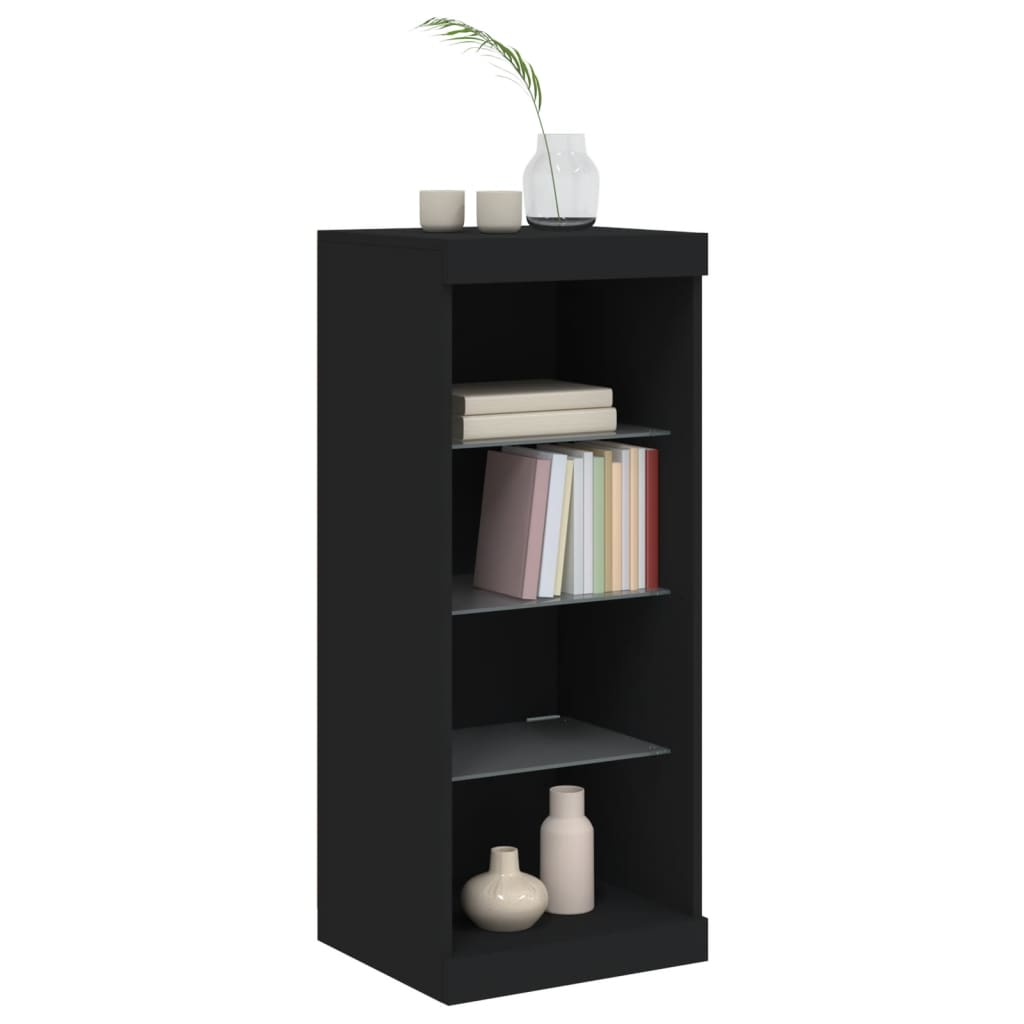 Skjenk Med Led-Lys Svart 41X37X100 Cm