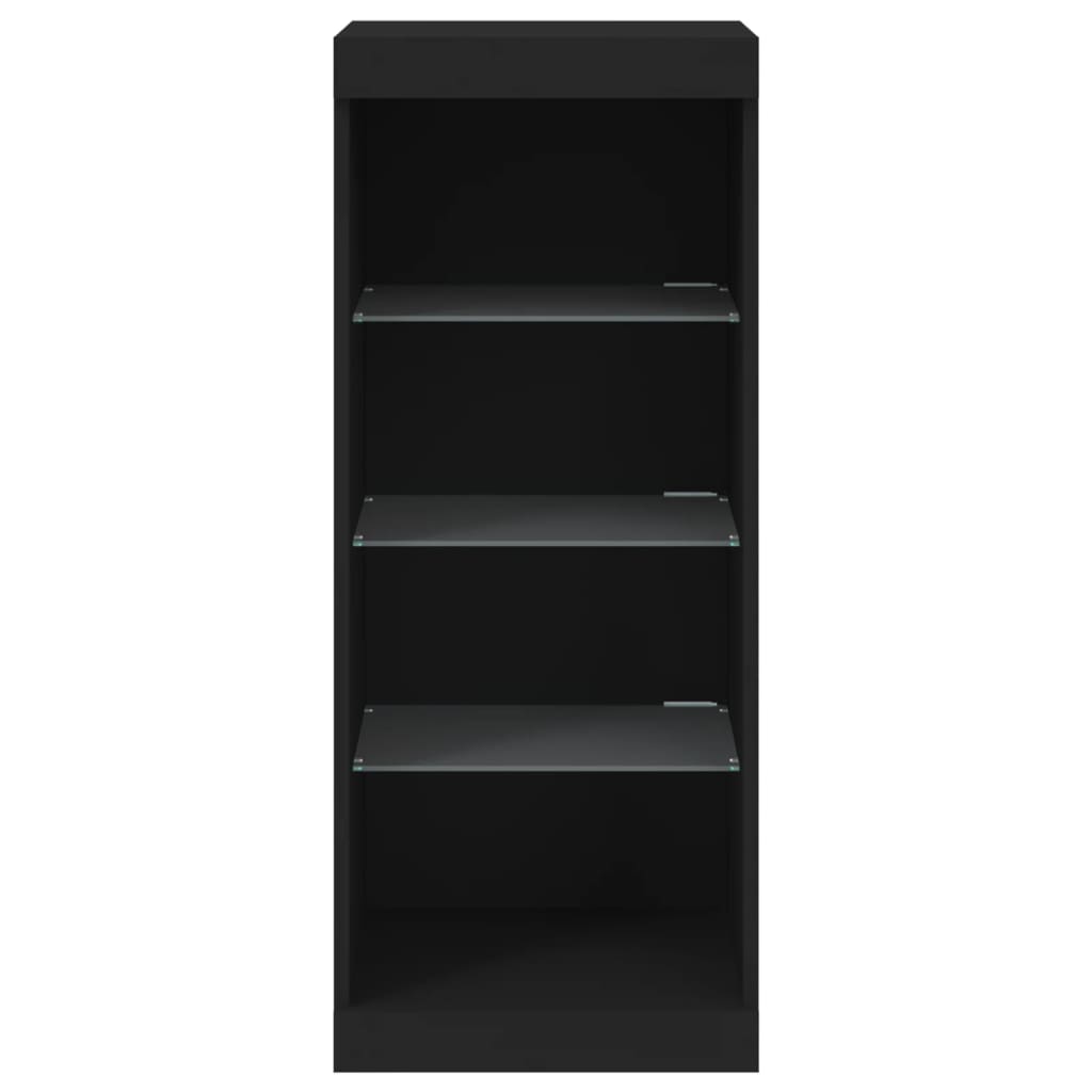 Skjenk Med Led-Lys Svart 41X37X100 Cm