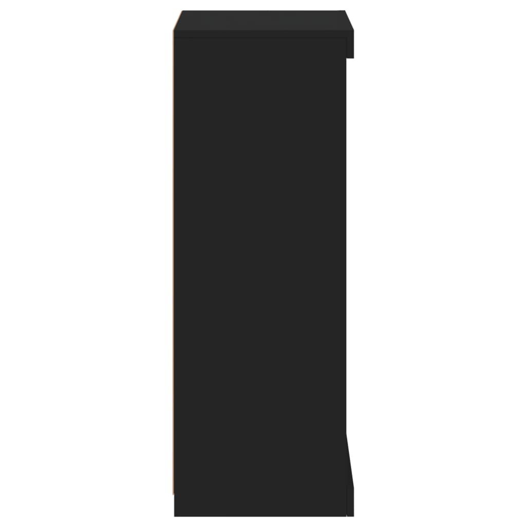 Skjenk Med Led-Lys Svart 41X37X100 Cm