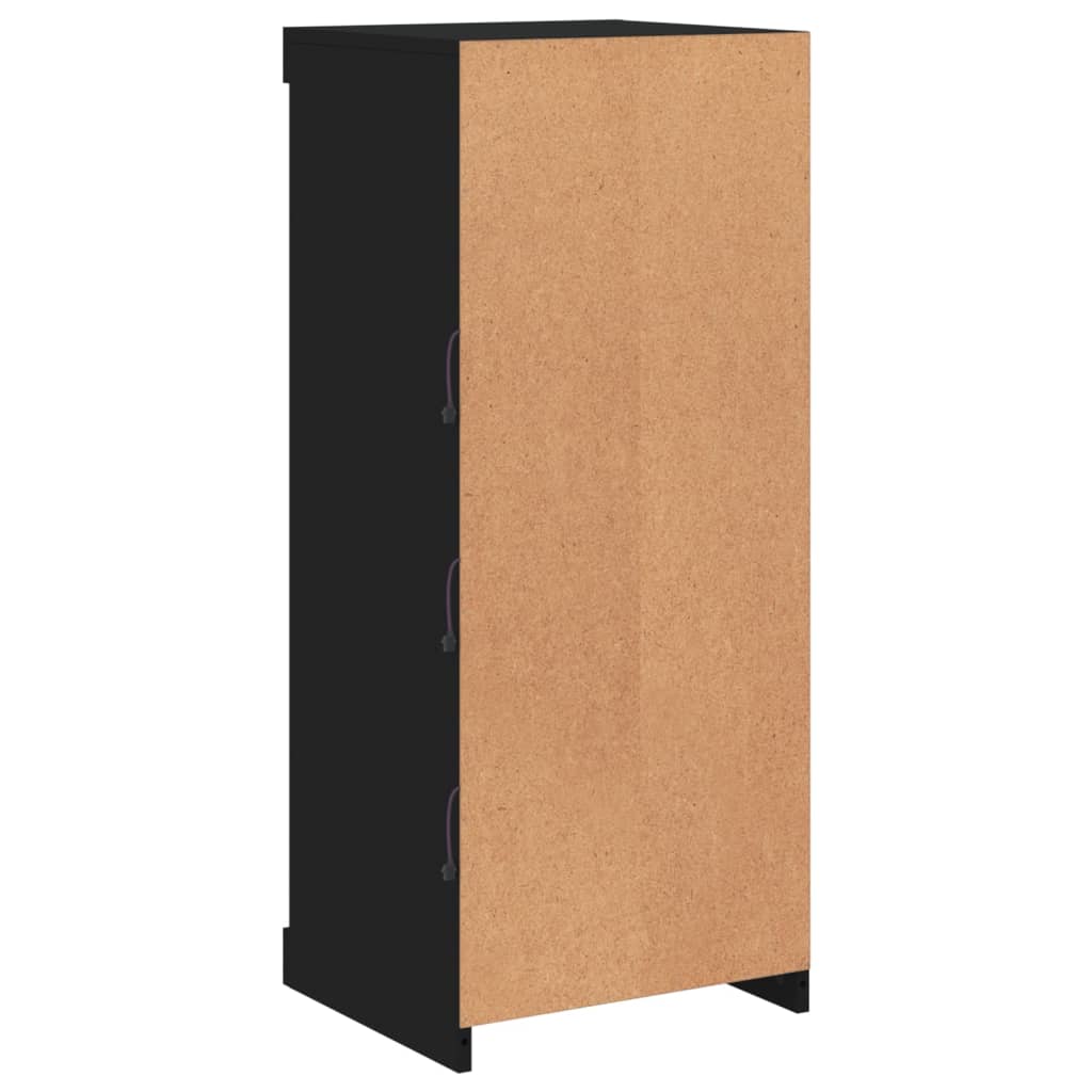 Skjenk Med Led-Lys Svart 41X37X100 Cm