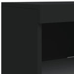 Skjenk Med Led-Lys Svart 41X37X100 Cm