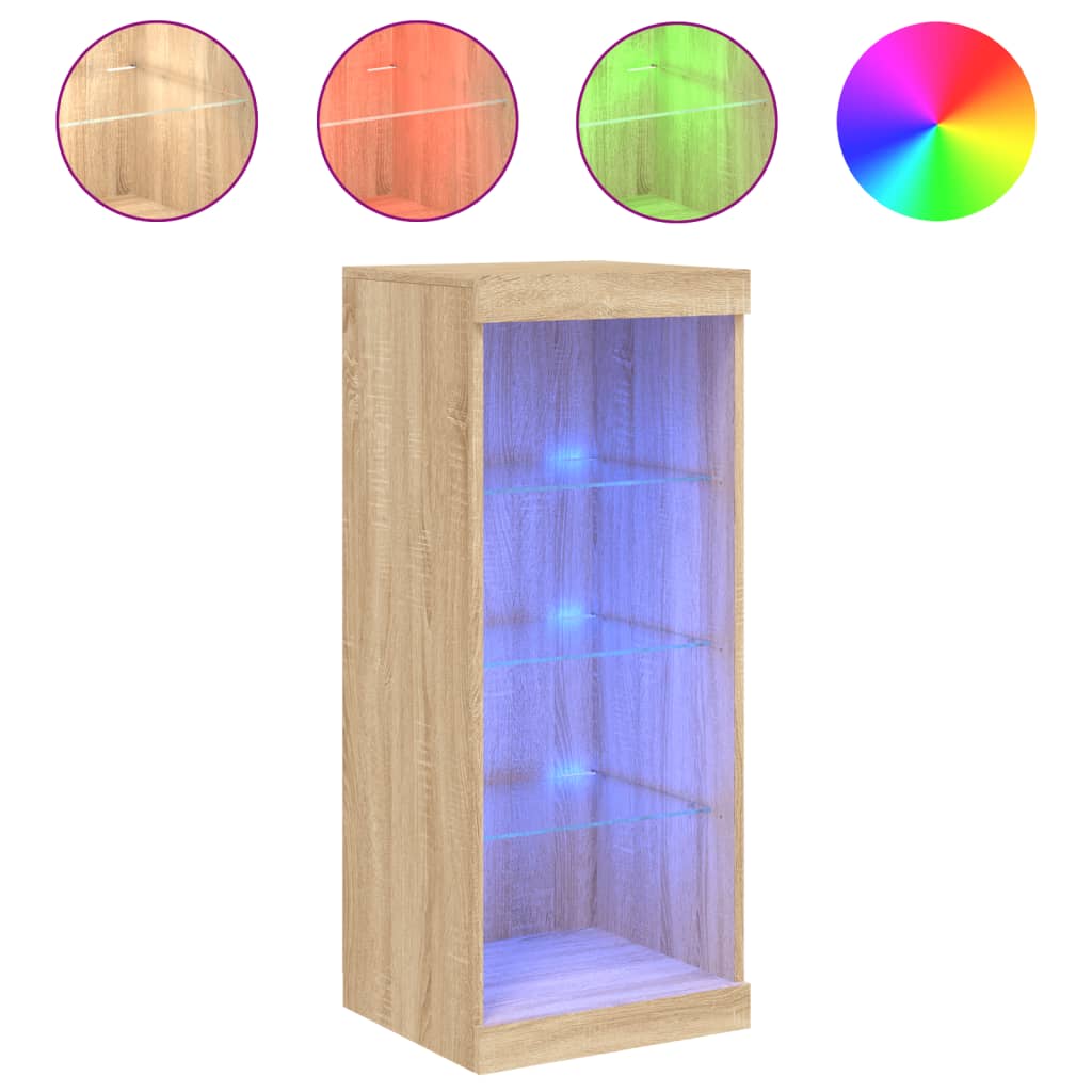 Skjenk Med Led-Lys Sonoma Eik 41X37X100 Cm