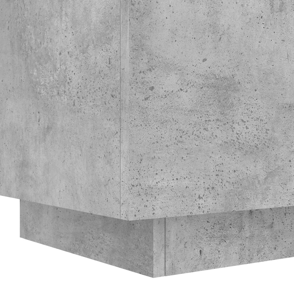 Nattbord Med Led 2 Stk Betonggrå Konstruert Tre