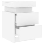 Nattbord Med Led Hvit 35X39X55 Cm