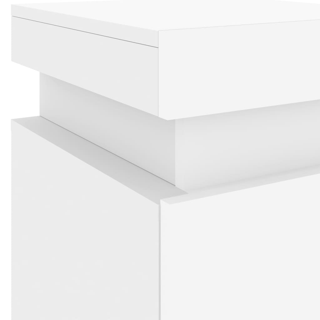 Nattbord Med Led Hvit 35X39X55 Cm