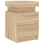 Nattbord Med Led Sonoma Eik 35X39X55 Cm