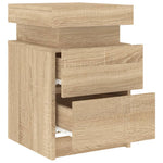 Nattbord Med Led Sonoma Eik 35X39X55 Cm