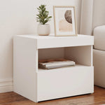 Nattbord Med Led Hvit 50X40X45 Cm
